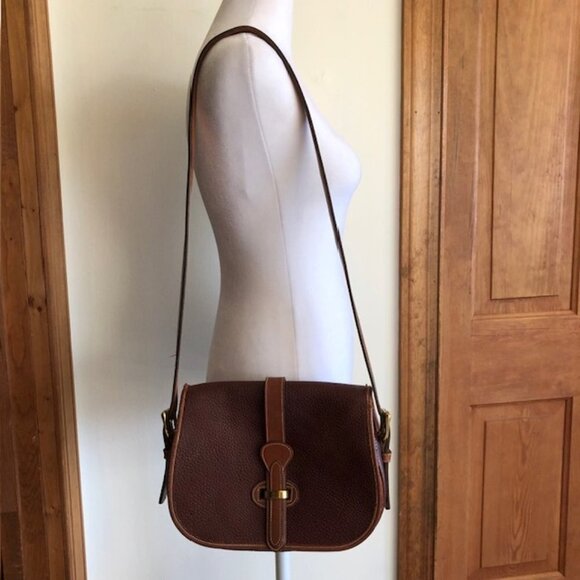 DOONEY & BOURKE Saddlebag Maroon Brown Green Label Shoulder Bag Vintage … - Picture 3 of 17